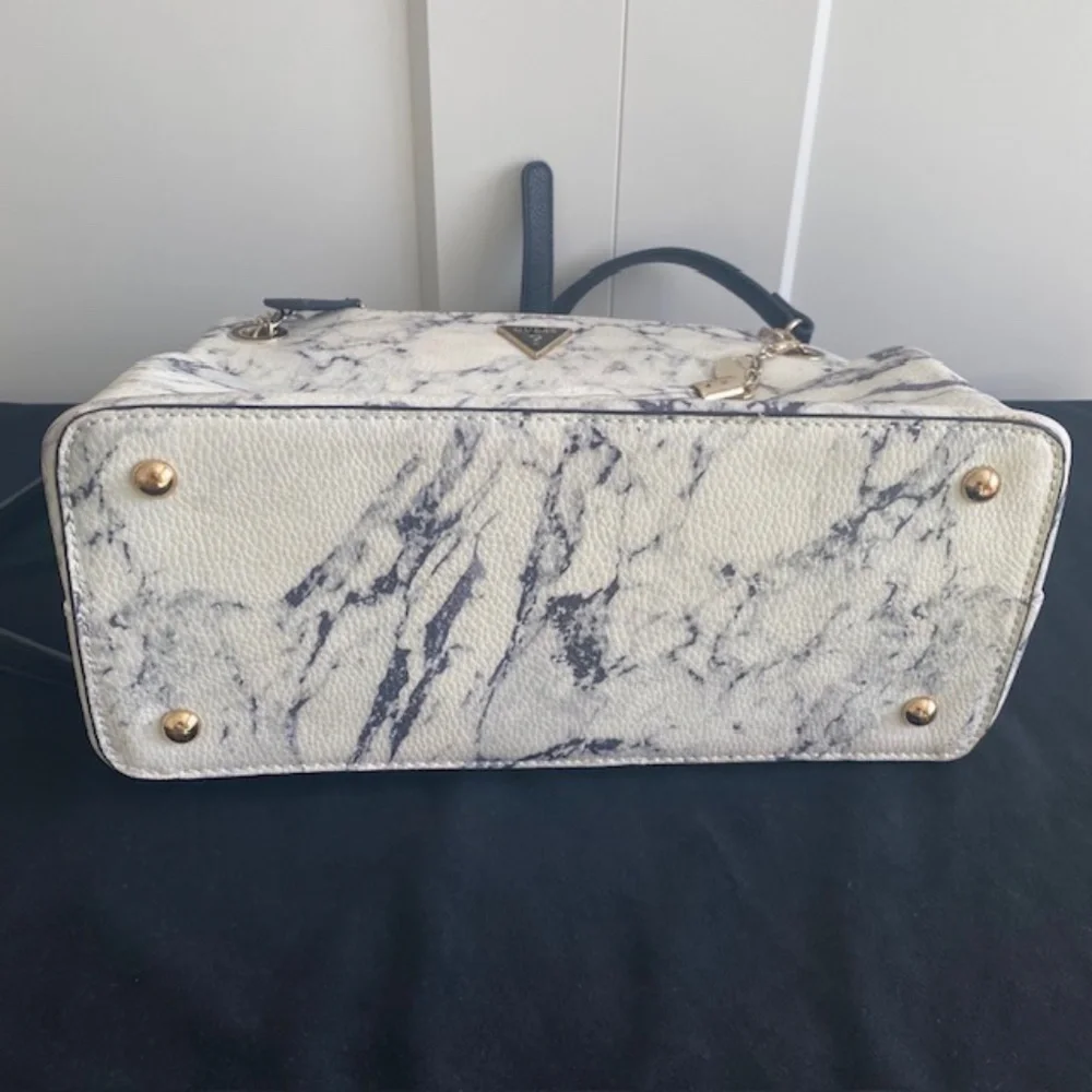 GUESS White Faux-Leather Marble Shoulder Bag - Picture 4 of 10